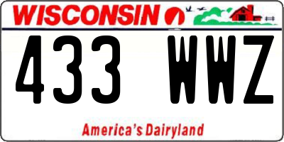 WI license plate 433WWZ