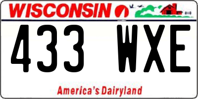 WI license plate 433WXE