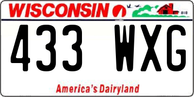 WI license plate 433WXG