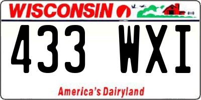 WI license plate 433WXI