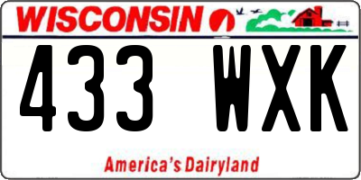 WI license plate 433WXK