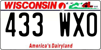 WI license plate 433WXO