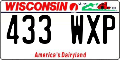 WI license plate 433WXP