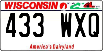 WI license plate 433WXQ
