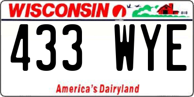 WI license plate 433WYE