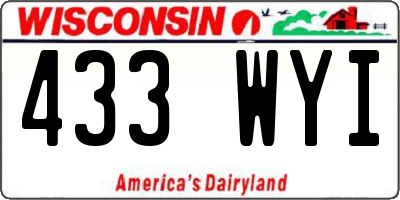 WI license plate 433WYI