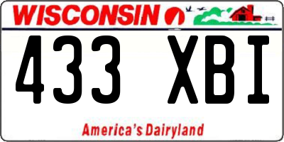 WI license plate 433XBI