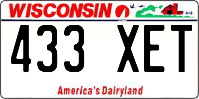 WI license plate 433XET
