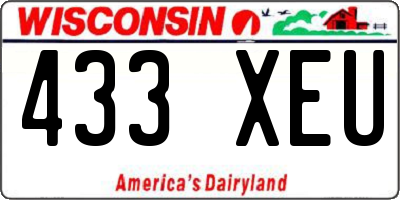 WI license plate 433XEU