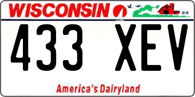 WI license plate 433XEV