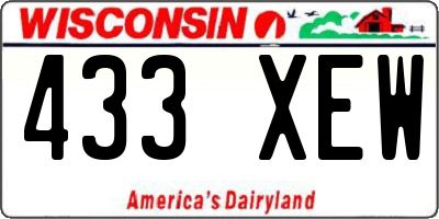 WI license plate 433XEW