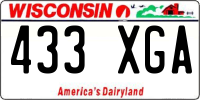 WI license plate 433XGA