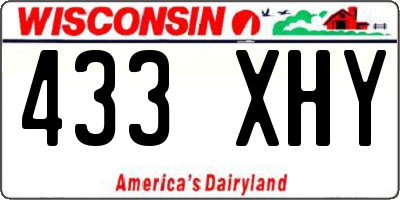 WI license plate 433XHY