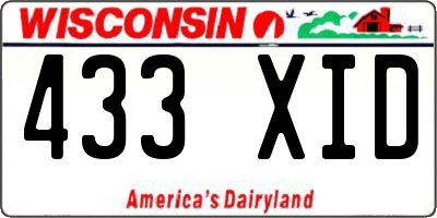 WI license plate 433XID