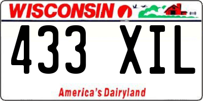 WI license plate 433XIL