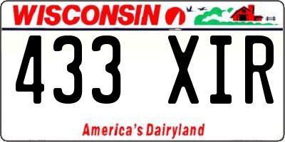 WI license plate 433XIR