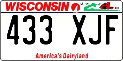 WI license plate 433XJF