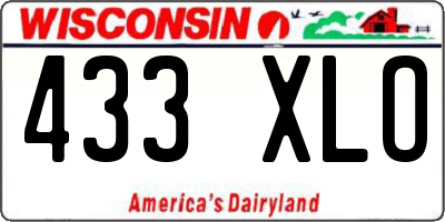 WI license plate 433XLO