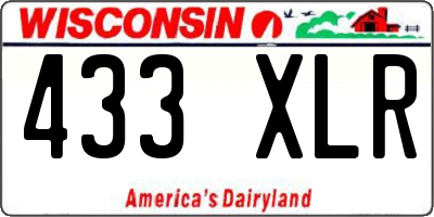 WI license plate 433XLR