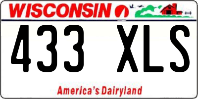 WI license plate 433XLS
