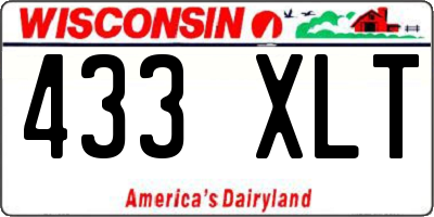 WI license plate 433XLT
