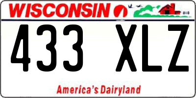 WI license plate 433XLZ