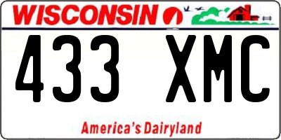 WI license plate 433XMC