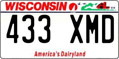 WI license plate 433XMD