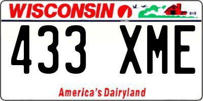 WI license plate 433XME