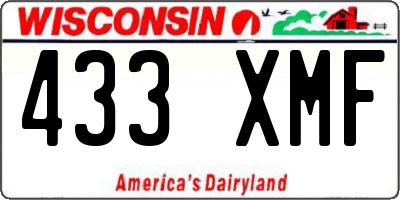 WI license plate 433XMF