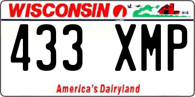 WI license plate 433XMP