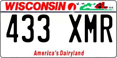 WI license plate 433XMR