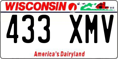 WI license plate 433XMV
