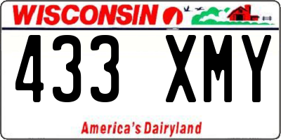 WI license plate 433XMY