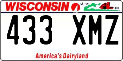 WI license plate 433XMZ