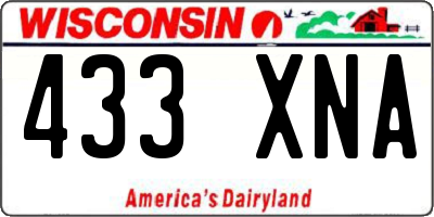 WI license plate 433XNA