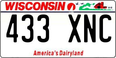 WI license plate 433XNC