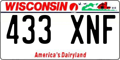 WI license plate 433XNF