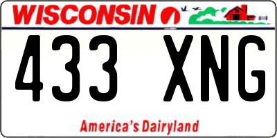 WI license plate 433XNG