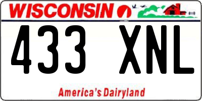 WI license plate 433XNL