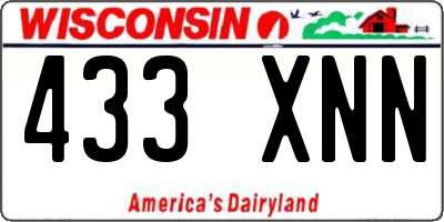 WI license plate 433XNN