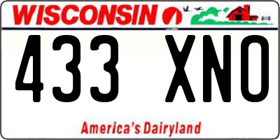 WI license plate 433XNO