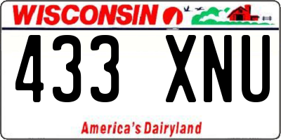 WI license plate 433XNU