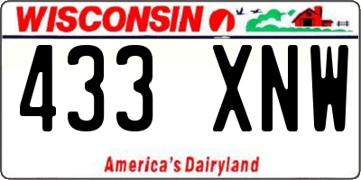 WI license plate 433XNW