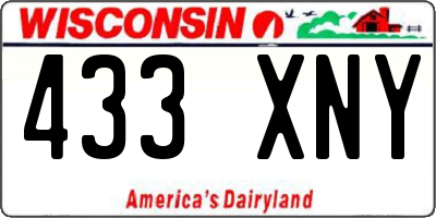WI license plate 433XNY