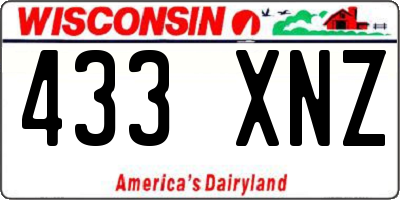 WI license plate 433XNZ