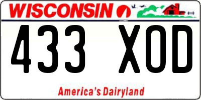 WI license plate 433XOD