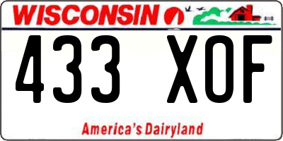 WI license plate 433XOF
