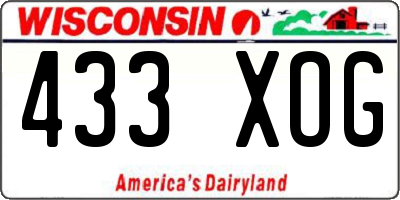 WI license plate 433XOG
