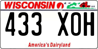 WI license plate 433XOH